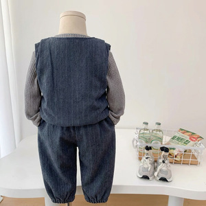 Bộ vest bé trai 3 món mới về, kèm khăn quàng cổ, phong cách thường ngày mùa thu xuân, dành cho bé trai - Product Image 2