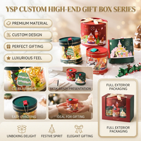 Cajas de Regalo Navideñas Personalizadas con Ventana, Cajas de Embalaje Redondas de Papel Rígido con Logotipo Impreso Personalizado al por Mayor