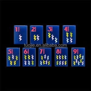 Fichas de Mahjong Americanas de Acrílico Azul de una Sola Capa, Tamaño Grande, Marca TOGYE, 160 Piezas, Grabado Personalizado de Lujo, Modelo MS654872 para 4 Jugadores - Product Image 4
