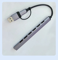 Base de Conexión JMAX 7 en 1, Divisor USB de 7 Puertos, 5Gbps USB3.0 USB2.0, Adaptador de Corriente, Expansor Múltiple para PC