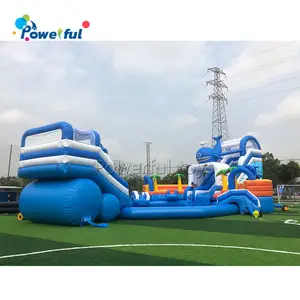 Gaint adult Inflatable floating water park playground amusement water slide pool