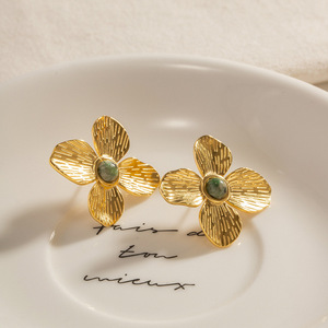 <span class=keywords><strong>Orecchini</strong></span> Vintage da Donna in Acciaio Inossidabile Placcato Oro 18K <span class=keywords><strong>con</strong></span> Design a Margherita - Product Image 4