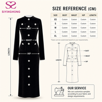 Robe de soirée longue en velours personnalisée pour femme, col montant, manches à volants en dentelle, boutons décoratifs en perles, dos vintage, vente en gros