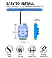 Module AI Modbus RTU pour système d'acquisition de tension 0-10V à 4 canaux, montage sur rail, pour PLC de gestion intelligente des pâturages