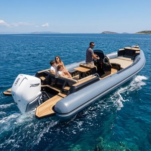 25 <span class=keywords><strong>pieds</strong></span> 7.6 mètres de modèle de bateau à côtes de luxe RIB760 tube gonflable en PVC Hypalon de haute qualité avec coque rigide en fibre de verre à bon prix - Product Image 2