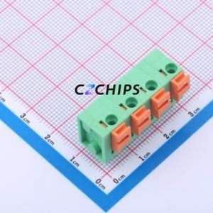 DB142V-7.62-4P-GN Spring Terminal Block Through hole Component (THT),P=7.62mm Connector 1x4P 7.62mm Green 4P - Product Image 1