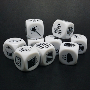 Dados <span class=keywords><strong>de</strong></span> 25 mm con Base Blanca e Ícono Negro, Personalizables Directamente <span class=keywords><strong>de</strong></span> Fábrica para Juegos Educativos Infantiles - Product Image 4