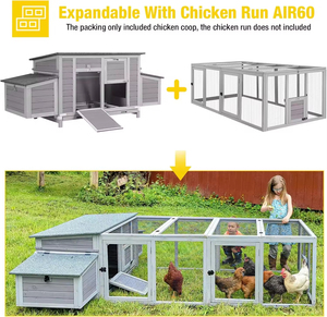 Pollaio Grande da 170 cm con 4 Nidi per 2-4 Galline, Casetta per Anatre, Gabbia per Polli da Esterno - Product Image 5
