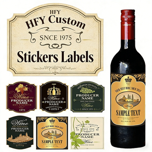 Etichette Adesive Personalizzate per <span class=keywords><strong>Vino</strong></span> <span class=keywords><strong>Rosso</strong></span> e Birra Bianca con Logo Stampato, Goffratura e Stampa UV - Product Image 2