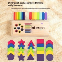 Ensemble de tri des couleurs et des formes en bois écologique personnalisé en gros - Plateau de correspondance de blocs géométriques pour l'apprentissage précoce des tout-petits