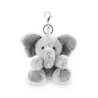 Porte-clés pendentif en peluche en forme d'éléphant abricot, rembourré en coton PP, unisexe, pour sac à dos ou décoration de voiture, fabriqué en Chine continentale