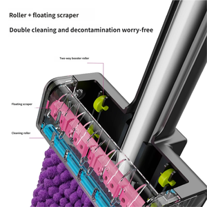 Mop Piatto in Ciniglia Rinforzato per Lavaggio a Mano, Strumento per Pulizia Pavimenti di Grandi Aree, <span class=keywords><strong>Facile</strong></span> Strizzatura, Ecologico, Automatico - Product Image 4