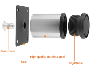Hot Selling Adjustable Stainless Steel Kitchen <strong>Cabinet</strong> <strong>Feet</strong> Round Stand Sofa Legs - Product Image 6