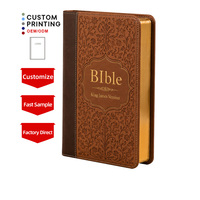 Service d'impression en gros sur mesure, fourniture OEM, couverture en cuir PU de qualité supérieure, cadeau religieux personnalisé, Bible d'église en gros