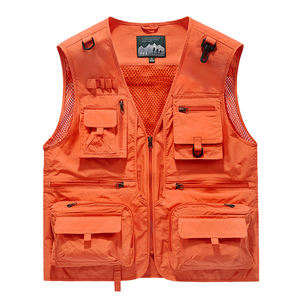 Gilet Elegante in Rete ad Asciugatura Rapida, Abbigliamento <span class=keywords><strong>Casual</strong></span> da Lavoro per Esterni, Stampa Logo Personalizzata, Gilet da Pesca e Fotografia con Tasche per <span class=keywords><strong>Uomo</strong></span> - Product Image 4