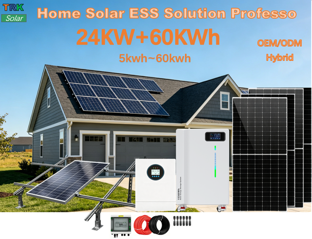 48V 24KW on Off Grid Solar Hybrid Inverter Complete Solar Energy Storage Kit With 60KWh Battery for Home Residential Use