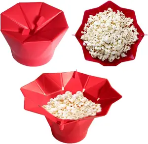 Siliconen Popcorn Kom Magnetron Veilig Gemakkelijk Schoon Opvouwbare Herbruikbare Niet-Toxisch Bpafree Vaatwasser Vriendelijke Snack Bioscoop H
