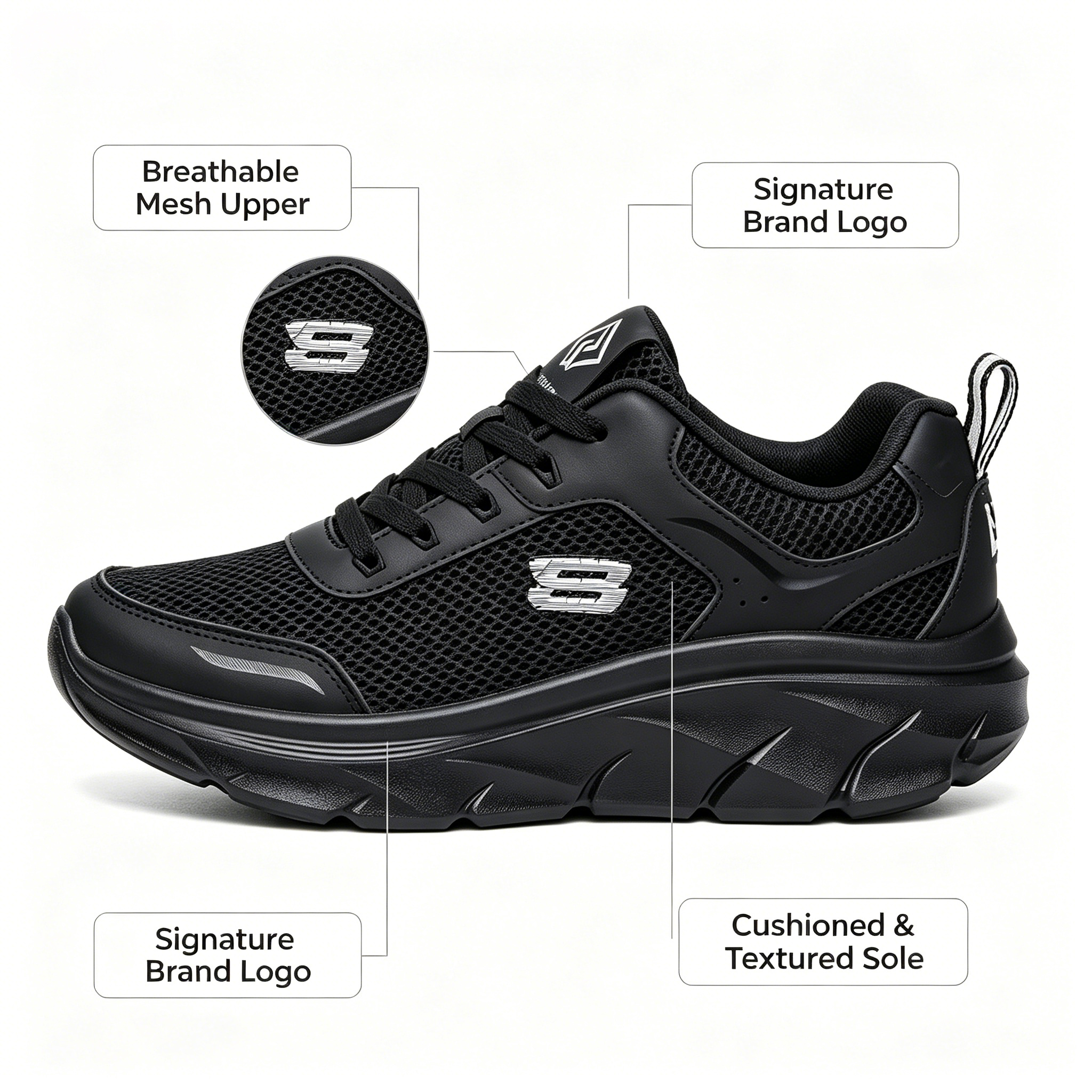 Custom Fitness Walking Trainers For All Seasons Comfortable Thick-Sole Designer Shoes Men Lightweight Shoes Factory