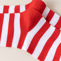 Style européen américain femmes Cosplay Anime rouge et blanc larges rayures chaussette femme mode longues genou-haut rayé coton chaussettes