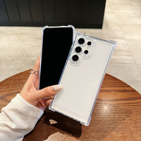 Étui de téléphone en TPU souple transparent anti-chute avec airbag renforcé aux quatre coins de luxe pour Samsung Galaxy S25 S24 S23 S22 S21 Ultra
