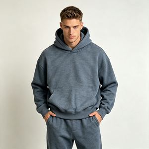 men's hoodies New Design French Terry <b>Drop</b> Shoulder Oversized <b>Box</b> Hoodies Top Quality 100% Cotton Heavyweight Blank Boxy Hoodie - Product Image 2