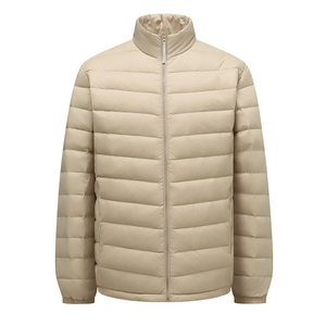 Veste matelassée chaude en duvet de canard blanc pour homme YZ, manches longues, manteau à bulles avec fermeture éclair solide, taille plus, tissu en toile - Product Image 2
