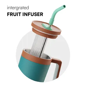 New Design Fruit Infuser Lid 40oz 304 Stainless Steel Tumbler With Handle