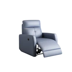 blue color one seater single reclining sofa for living room or bedroom functional electric sofa