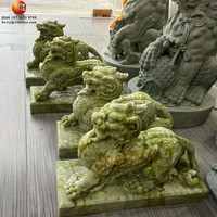 Statue chinoise de Jade vert naturel Offre Spéciale sculpté, grande mascotte de sculpture Feng Shui Pi Xiu et Pixiu