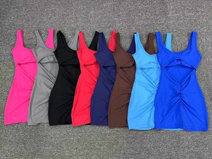 PASUXI <span class=keywords><strong>Mono</strong></span> Deportivo Ajustado para Mujer, <span class=keywords><strong>Rojo</strong></span>, de Spandex Transpirable de Secado Rápido, con Espalda Descubierta y Efecto Fruncido en Glúteos, para Yoga y <span class=keywords><strong>Verano</strong></span> - Product Image 6