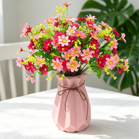 Vente en gros de petites marguerites et d'orchidées papillon, décoration bohème légère pour jardin, maison, extérieur, bouquet de fleurs artificielles