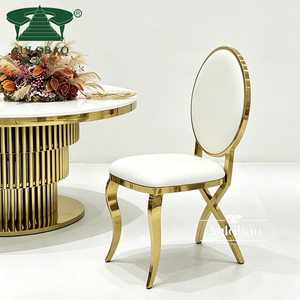 Chaises d'événement de luxe au design moderne en acier inoxydable doré - Product Image 1