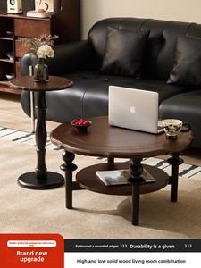 Medieval-style French-vintage Solid <b>Wood</b> Antique Coffee <b>Table</b> Living Room Balcony Home Furniture Storage Space for <b>Small</b> - Product Image 1