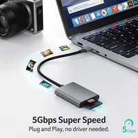 Lector de Tarjetas SYONG USB3.0 OTG+USB-C3.0 a SD3.0/TF3.0 para Micro SD TF Compatible con Computadora PC Portátil Android
