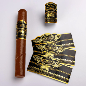 Étiquettes de cigares personnalisées de luxe de haute qualité, embossage, étiquettes de bague de cigare, autocollant avec logo - Product Image 1