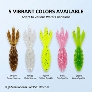 เหยื่อตกปลาแบบนิ่ม PVC 1 ชิ้น/ถุง น้ำหนัก 5 กรัม ยาว 9.5 ซม. เหยื่อปลอมแบบจมน้ำ สำหรับตกปลาคาร์พและปลากะพง - Product Image 1