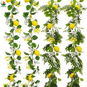 Fábrica al por mayor hermosas <span class=keywords><strong>flores</strong></span> artificiales hechas a mano primavera verde limón ratán colgante <span class=keywords><strong>de</strong></span> pared para decoración del hogar Interior <span class=keywords><strong>de</strong></span> Navidad - Product Image 1