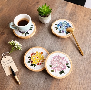 Posavasos de Mosaico DIY de la Serie Floral Hechos a Mano, Almohadillas de Aislamiento Térmico, Kit Creativo para Clases de Arte con Diseño de Collage, Formas Circulares y Cuadradas - Product Image 4