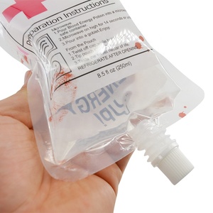 Paquete de 20 Bolsas de Bebida con Forma de Bolsa de <span class=keywords><strong>Sangre</strong></span>, Frascos de Doctor, Bebida Energética, Decoraciones de Enfermeras, Envases de Halloween, Bolsa de Agua con Boquilla de Plástico para Jugos y Bebidas - Product Image 5