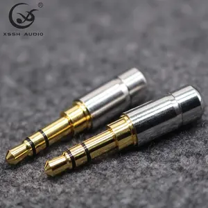 Mini conector de fone de ouvido yivo xssh, mini conector macho para computador, hifi estéreo latão banhado a ouro, adaptador de entrada de áudio 3.5mm