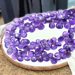 Perles en Pierre d'Améthyste Violette Naturelle, Forme Poire Facettée, pour la Fabrication de Bijoux, Vente en Gros, Bricolage - Product Image 3
