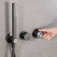 Système de douche rond de vente chaude pour salle de bain robinet de douche mural en laiton ensemble combiné Double boutons pommeau de douche à main