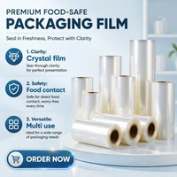 Film thermorétractable POF non adhésif pour surfaces propres, conforme aux normes CE, film de scellage automatique haute résistance pour l'emballage alimentaire