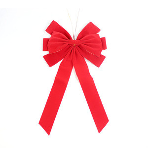 Lude Custom 9 ''lazo de cinta de terciopelo rojo de Navidad Lazo de cinta de regalo de moda <span class=keywords><strong>personalizado</strong></span> para <span class=keywords><strong>boda</strong></span> o vacaciones 10 unids/pack - Product Image 5