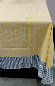 Mantel de Algodón Estampado a Mano, Rectangular, para Mesa de Comedor, con Diseño de Rayas y Puntos, para Hogar y Cocina - Product Image 5