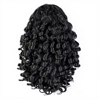 Queue de cheval synthétique en fibre haute température, courte et bouclée, effet Yaki, avec cordon de serrage, sans colle, prête à porter, volumineuse