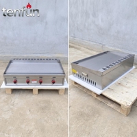 Plancha de Gas Comercial para Mostrador, Plancha Teppanyaki, Parrilla Plana, Placa Calefactora Engrosada para Puestos de Comida Callejera, para Bistecs y Hamburguesas