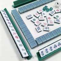 Jeu de Mahjong Classique Moderne de Style Américain, Tuiles en Acrylique Effet Écaille de Tortue, Durable, Résistant à l'Eau, Portable pour 4 Joueurs