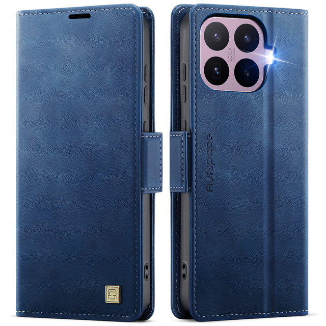 AutSpace Flip PU Leather Wallet Case for Xiaomi 17T Pro 17 Ultra with RFID Blocking Card Holder Shockproof Kickstand Case