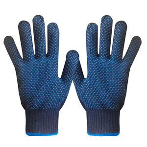 laboral productos de PVC adhesivo de doble cara de tejer algodón anti-slip seguridad guantes de trabajo de ventas - Product Image 5